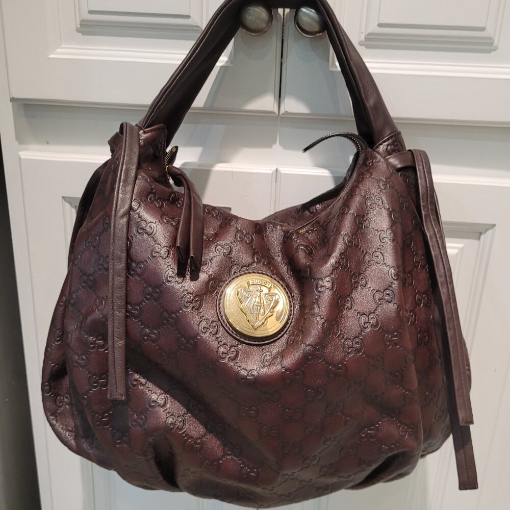 GUCCI~RARE~GUCCISSIMA~BROWN LEATHER HANDBAG~with Dust Bag